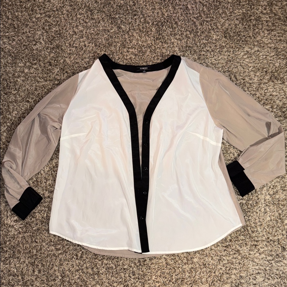Elementz White and Black Women's Top